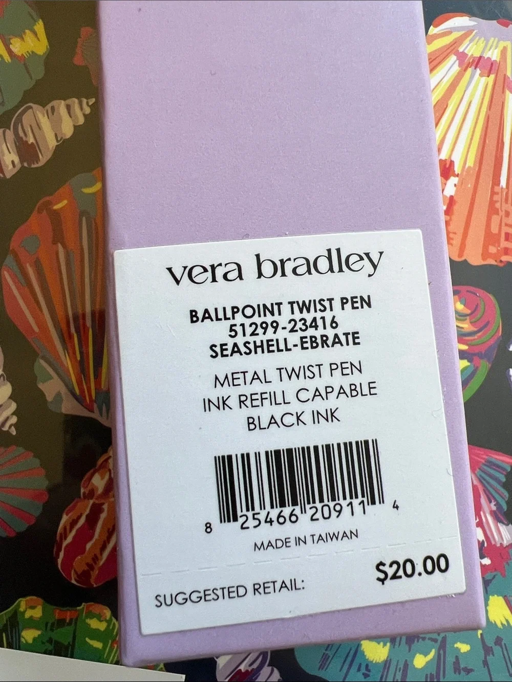Vera Bradley SeaShell-Ebrate Spiral Notebook and Ballpoint Pen